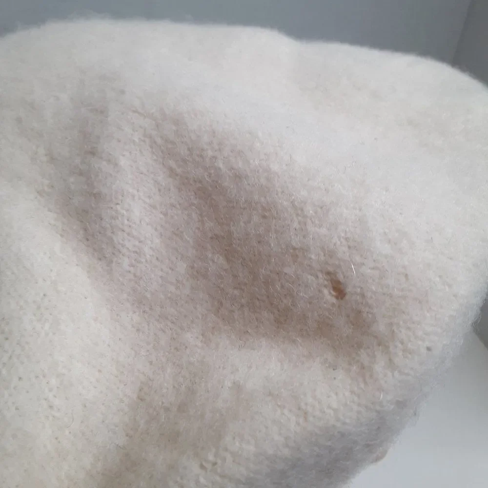 Vintage Cream Wool Women's Beret Flat Hat